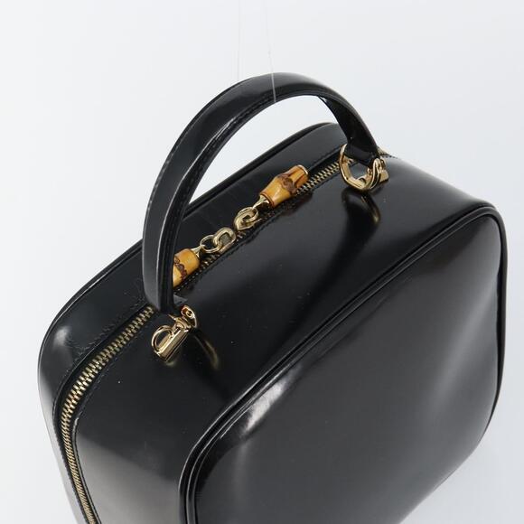 GUCCI Bamboo Hand Bag Enamel Black Gold 000 3270 000 3270 - Picture 6 of 12